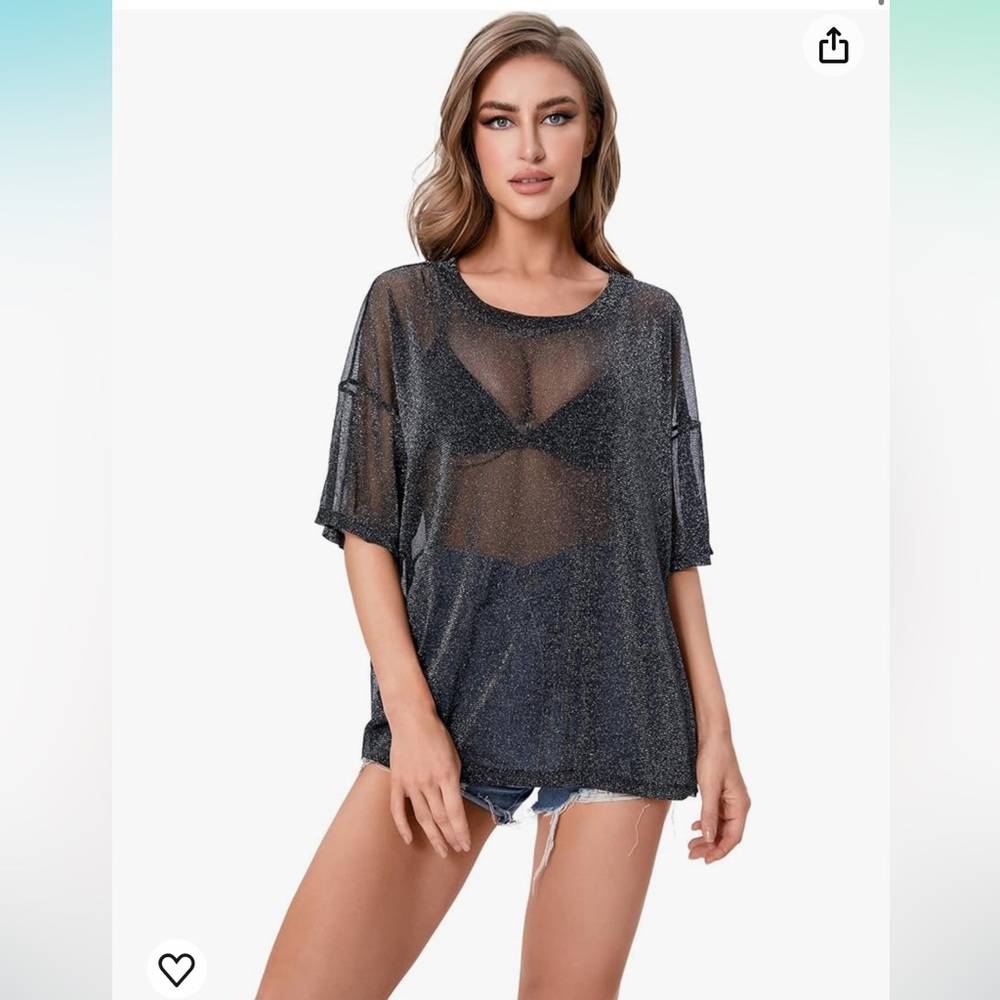 Sheer sparkly tee